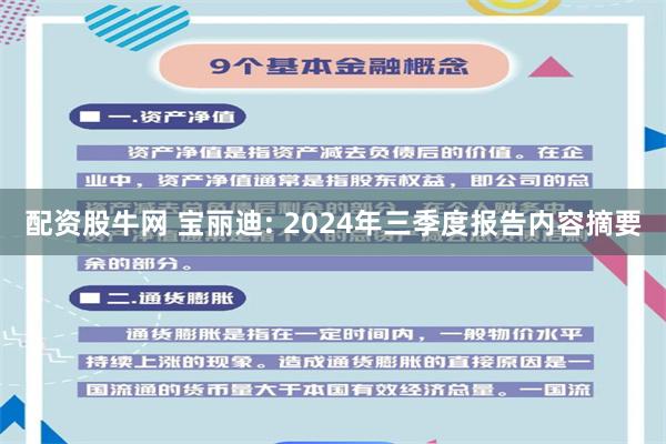 配资股牛网 宝丽迪: 2024年三季度报告内容摘要